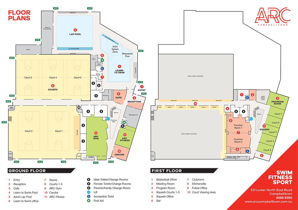 The ARC Visitor Guide Floor Plans