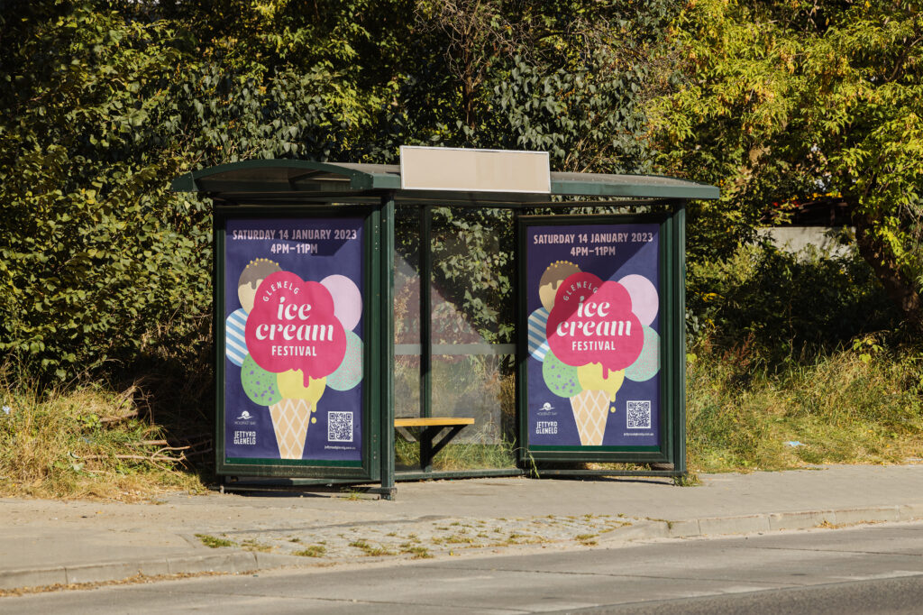 Glenelg Ice Cream Festival Bus Stop Banner