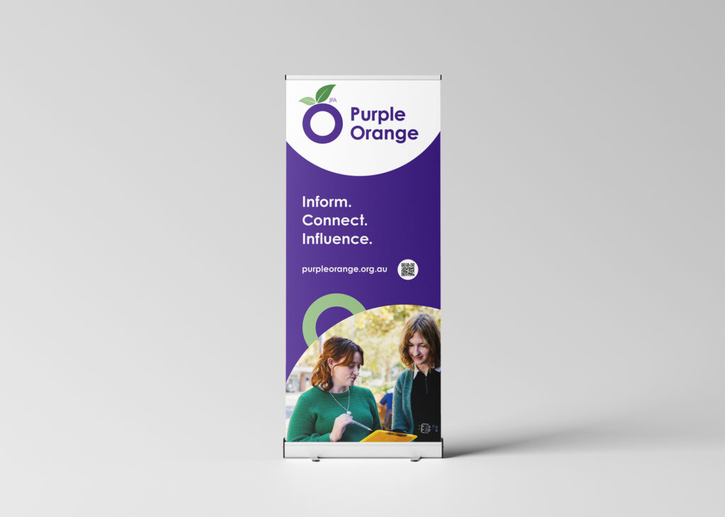 JFA Purple Orange Pullup Banner