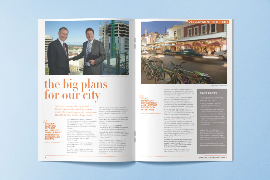 Inside Adelaide Magazine Spread, City of Adelaide