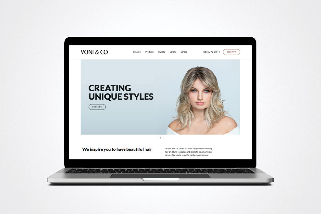 Voni & Co Hair Stylists Website Design
