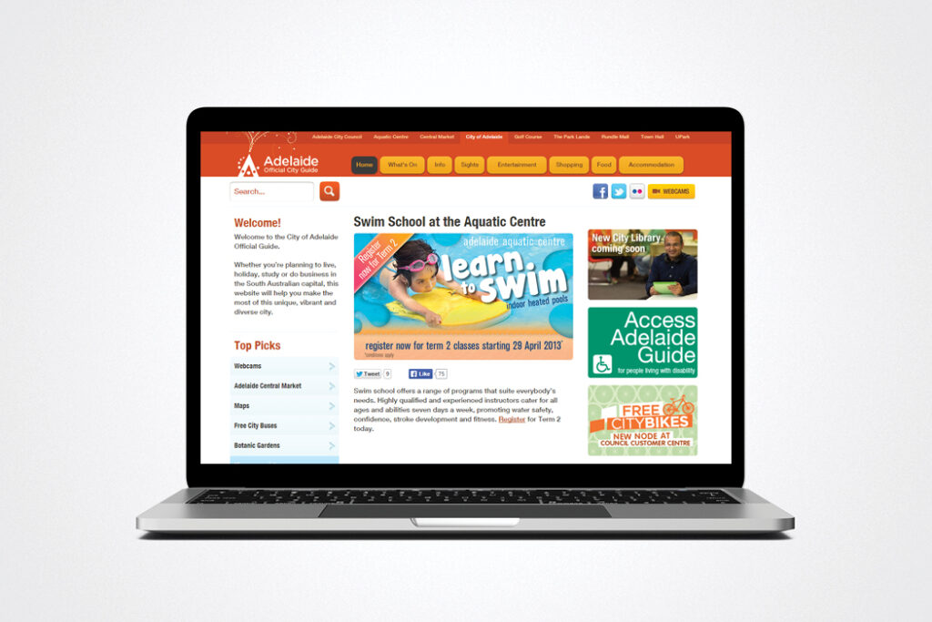 City of Adelaide Website Design Support