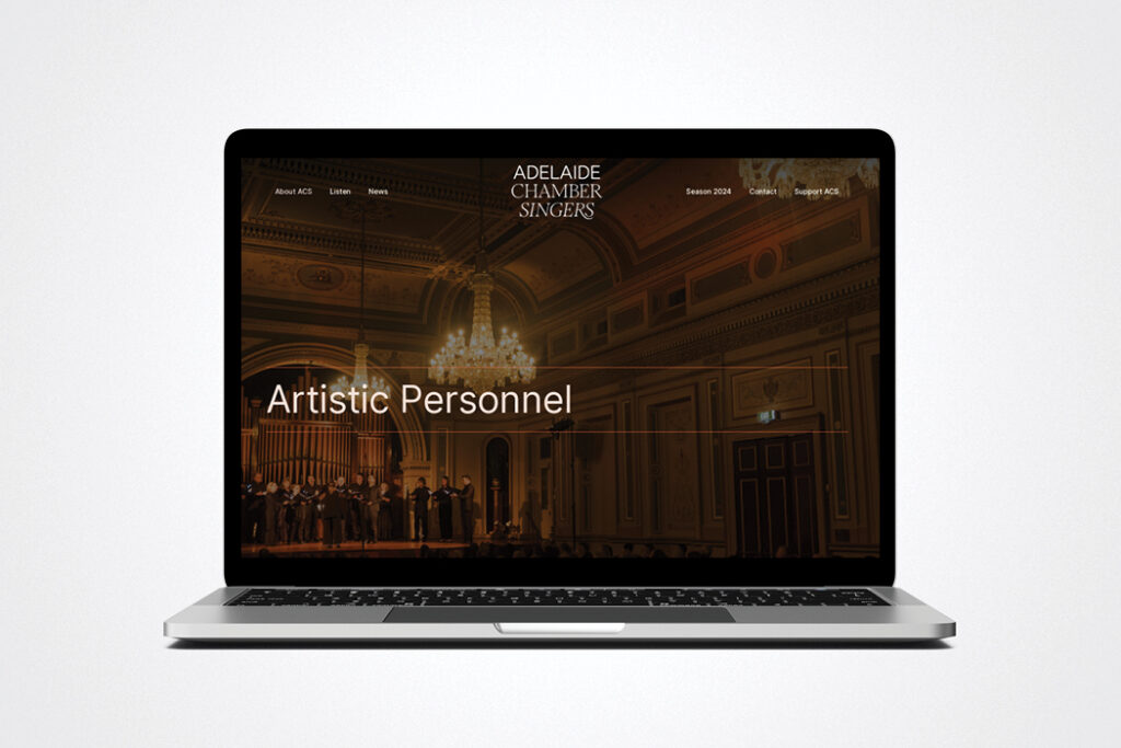 Adelaide Chamber Singers Website Design